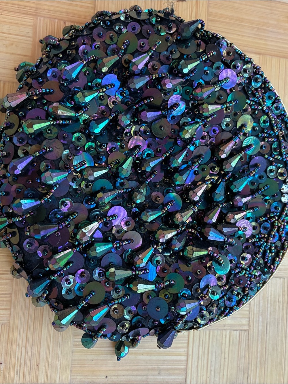 Iridescent Sequin & Bead Evening Clutch - Picture 2 of 5